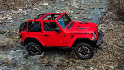 This photo provided by Fiat Chrysler Automobiles shows the 2018 Jeep Wrangler Rubicon. When Fiat Chrysler engineers and designers set out to revamp the venerable Jeep Wrangler for the first time in a decade, they didn’t want to mess much with its looks. But beneath the similar appearance of the 2018 version being unveiled Wednesday, Nov. 29, 2017, at the Los Angeles Auto Show, a lot is different.