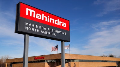 The Mahindra Automotive North America plant is shown in Auburn Hills, Mich., Monday, Nov. 20, 2017. Indian conglomerate Mahindra Group is opening an automotive manufacturing facility near Detroit. Mahindra says it will make an off-road vehicle at the 400,000-square-foot plant in Auburn Hills.