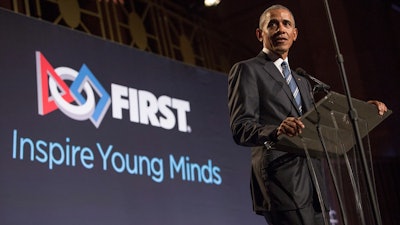 President Barack Obama received the “Make It Loud” Award for his significant contributions to raising awareness about FIRST.