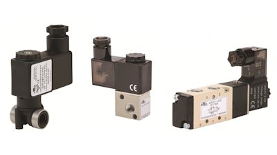 Examples of common pneumatic valve types.