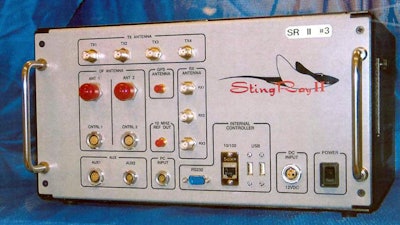 This undated file photo provided by the U.S. Patent and Trademark Office shows the StingRay II, a cellular site simulator used for surveillance purposes manufactured by Harris Corporation, of Melbourne, Fla. Police departments across the country use military-developed technology that can track down suspects by using the signals emitted by their cellphones. Civil liberties groups are increasingly raising objections to the suitcase-sized devices known as StingRays that can sweep up cellphone data from an entire neighborhood.