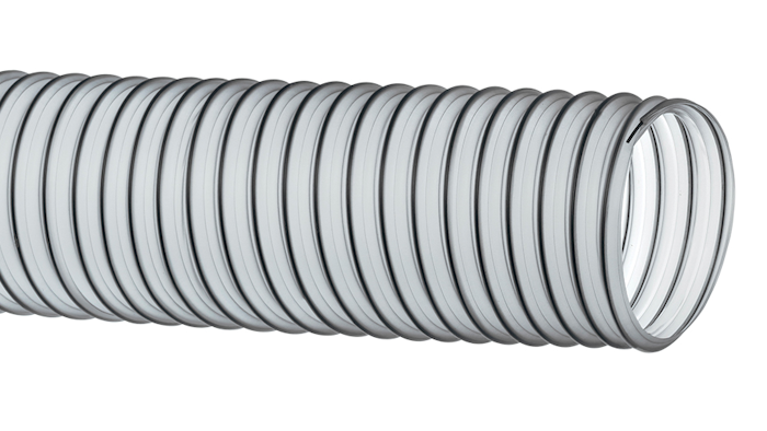Vinylduct hose from Kuriyama is constructed with clear food grade PVC and a steel wire helix.