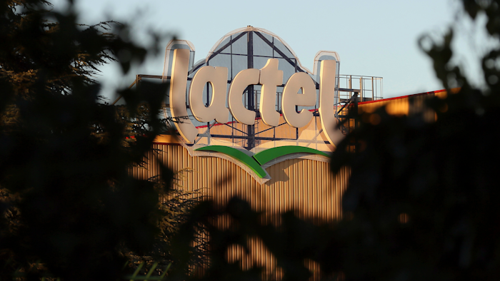 This Monday, Aug. 22, 2016 file photo shows a general view of the Lactalis headquarters in Laval, western France. Baby milk maker Lactalis and French authorities have ordered a global recall of millions of products over fears of salmonella bacteria contamination. Company spokesman Michel Nalet told The Associated Press on Monday Dec. 11, 2017, that the 'precautionary' recall both in France and abroad affects 'several million' products made since mid-February.