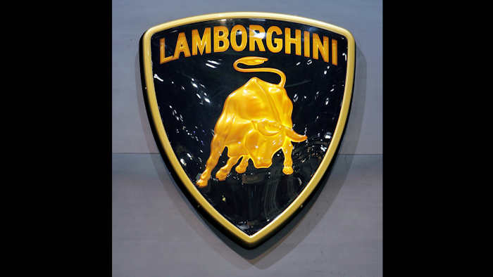 This Wednesday, March 2, 2005 file photo shows the logo of Italian sportscar manufacturer Lamborghini on the press day at the 75th Geneva International Motor Show in Geneva, Switzerland. Supercar makers want in on the profits in the market for SUVs, which has been growing quickly, and Lamborghini is the latest brand to unveil a high-end model.