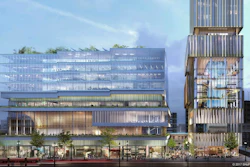 In an artist rendering provided by SHoP Architects, Detroit's new 800-foot-tall, $900 million two-building project that will include a 58-story residential tower and 12-floor building for retail and conference space in shown. Ground was ceremoniously broken for the project, Thursday, Dec. 14, 2017.
