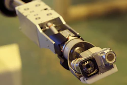 Toshiba Corp. unveiled a pan-tilt camera which it jointly developed with the International Research Institute for Nuclear Decommissioning (IRND), to inspect the interior of the damaged primary containment vessel of Fukushima Dai-ichi Nuclear Power Station Unit 2 in Yokohama, Friday, Dec. 22, 2017. The device shown to media Friday is 13 meters (43 feet) long and designed to give officials a deeper view into the nuclear plant’s Unit 2 primary containment vessel, where details on melted fuel damage remain largely unknown.