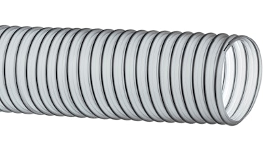 Vinylduct hose from Kuriyama is constructed with clear food grade PVC and a steel wire helix.