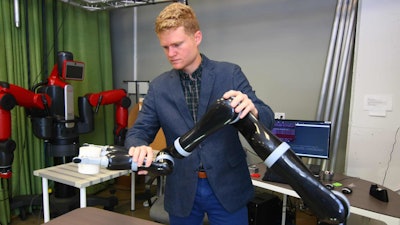 Rice University researchers led by graduate student Dylan Losey want to help humans and robots collaborate by enabling interactive tasks like rehabilitation, surgery and training programs in which environments are less predictable. In early studies, Losey and colleagues at the University of California, Berkeley, used gentle feedback to train a robot arm to manipulate a coffee cup in real time.