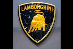 This Wednesday, March 2, 2005 file photo shows the logo of Italian sportscar manufacturer Lamborghini on the press day at the 75th Geneva International Motor Show in Geneva, Switzerland. Supercar makers want in on the profits in the market for SUVs, which has been growing quickly, and Lamborghini is the latest brand to unveil a high-end model.