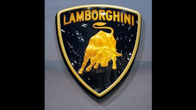 This Wednesday, March 2, 2005 file photo shows the logo of Italian sportscar manufacturer Lamborghini on the press day at the 75th Geneva International Motor Show in Geneva, Switzerland. Supercar makers want in on the profits in the market for SUVs, which has been growing quickly, and Lamborghini is the latest brand to unveil a high-end model.