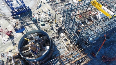 An aerial view of the V.C. Summer construction site in Jenkinsville, where two nuclear reactors were being built by Santee Cooper and South Carolina Electric & Gas.