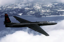 An Air Force U-2 Dragon Lady flies a training mission.