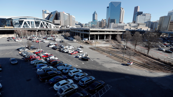A tract of land known to locals as The Gulch is shown Thursday, Jan. 25, 2018, in Atlanta. As Atlanta vies to entice Amazon to build its second headquarters on the site, local leaders are studying a proposal to build a $5 billion project with more than three times the office space of New York's Empire State Building.
