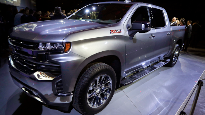 The 2019 Chevrolet Silverado High Country pickup is unveiled, Saturday, Jan. 13, 2018, in Detroit. The Silverado is the second-best selling vehicle in the U.S. and is outsold only by Ford's F-Series pickups. Big pickup truck sales rose nearly 6 percent last year to almost 2.4 million, even though total U.S. auto sales dropped 2 percent. One in every seven vehicles sold last year was a full-size pickup.