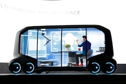 Toyota's e-Pallet concept is unveiled during a news conference at CES International, Monday, Jan. 8, 2018, in Las Vegas.