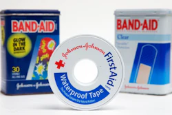 This Tuesday, Sept. 13, 2016, file photo, shows a selection of Johnson & Johnson brand first aid products arranged for a photo, in Surfside, Fla. Johnson & Johnson reports financial earnings Tuesday, Jan. 23, 2018.