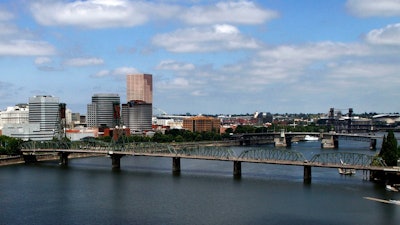 In this Aug. 1, 2012 file photo, the downtown skyline is shown on the west bank of the Willamette River in Portland, Ore. Oregon is suing the agrochemical giant Monsanto over PCB pollution that it says has contaminated dozens of its waterways and leached into ground soil around the state. The lawsuit filed in Portland seeks $100 million in damages to undo pollution that state officials say has accumulated over decades.