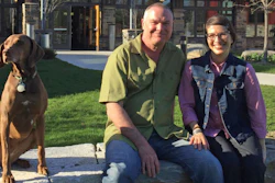 Peter Egelston and Joanne Francis, owners of Smuttynose Brewing Company — and Myrtle the dog.