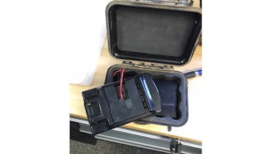 This December 2017 photo shows what Oklahoma state Rep. Mark McBride, R-Moore, says is a tracking device that he removed from his truck in Oklahoma. McBride wants to know who put the contraption there and is one of at least five Oklahoma state lawmakers who in recent months asked a prosecutor to investigate claims they have been followed or threatened.