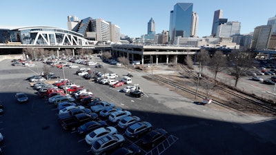 A tract of land known to locals as The Gulch is shown Thursday, Jan. 25, 2018, in Atlanta. As Atlanta vies to entice Amazon to build its second headquarters on the site, local leaders are studying a proposal to build a $5 billion project with more than three times the office space of New York's Empire State Building.