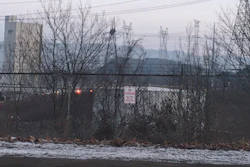 Emergency crews at the power plant.