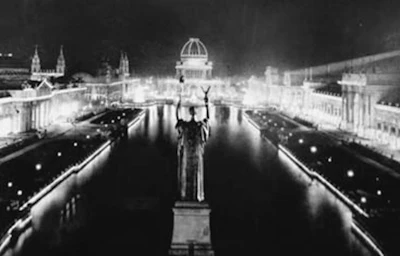AC electric lights lit up the night at the Chicago World’s Fair.