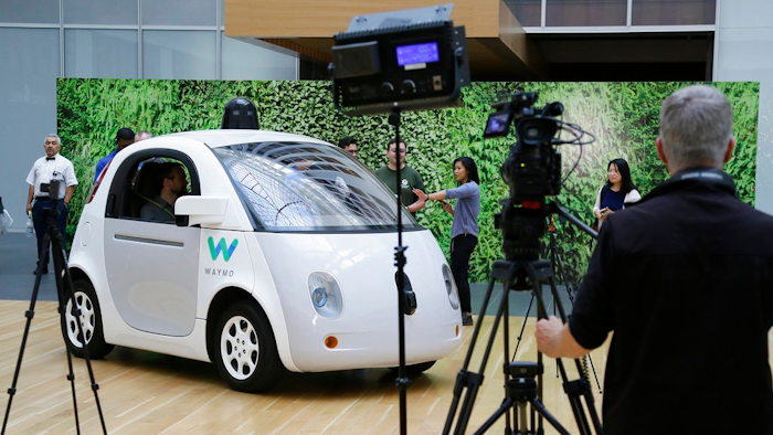 The Waymo driverless concept car.