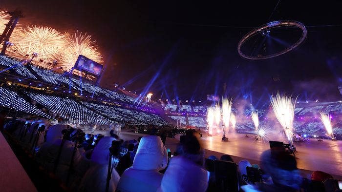 Fireworks explode over the opening ceremony of the 2018 Winter Olympics in Pyeongchang, South Korea, Friday, Feb. 9, 2018.