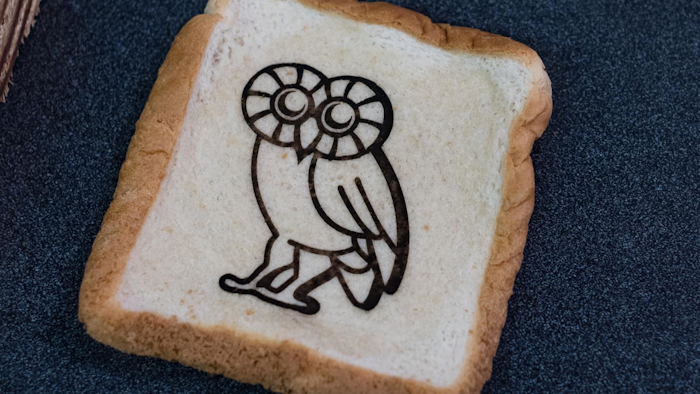 Laser-induced graphene is a highly conductive addition to a piece of bread. A Rice University lab is using an industrial laser to write graphene patterns on everyday objects, including food, cloth, cardboard and wood.