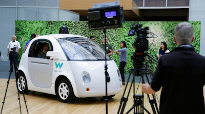 The Waymo driverless concept car.