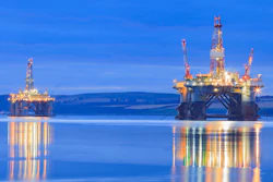 Semi Submersible Oil Rig During Sunrise 619658356 5616x3744