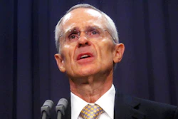 Australian Competition and Consumer Commission Chairman Rod Sims talks about a compulsory recall order of 2.7 million cars fitted with defective Takata air bags, in Canberra, Australia, Wednesday, Feb. 28, 2018. Australia issued a compulsory recall for cars fitted with defective air bags in an effort to lift the auto industry's mixed efforts to fix the fault blamed for multiple deaths around the world.