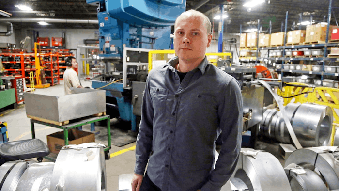 Andrew Tjernlund, a co-owner of Tjernlund Products, which manufactures fans and ventilation equipment, poses for a photo at his business Wednesday, Feb. 7, 2018, in White Bear Lake, Minn. 'The tax cut allows us to invest more in our growing business,' he says. 'In this low-unemployment environment, securing and rewarding our employees is the best use of this freed-up money.'
