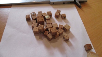 These are 14th century medieval dice from the Netherlands recovered during an excavation in the 1990s.