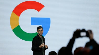 In this Tuesday, Oct. 4, 2016, file photo, Google CEO Sundar Pichai speaks during a product event in San Francisco. Pichai has declared artificial intelligence more important to humanity than fire or electricity. And yet the search giant is increasingly having to deal with messy people problems: from the need for human checkers to catch rogue YouTube posters and Russian bots to its efforts to house its burgeoning workforce in pricey Silicon Valley.