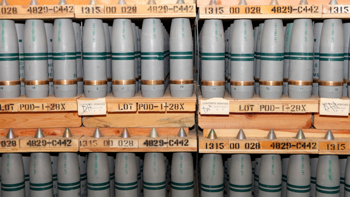 This Jan. 21, 2010, file photo, shows 105mm shells containing mustard agent that are stored in a bunker at the Army's Pueblo Chemical Storage facility in Pueblo, Colo. The costly plant in Colorado that destroys U.S. chemical weapons without incinerating them is over budget, behind schedule and bedeviled by troubles that could worsen the danger to workers. But when the Army said this month it wants to spend millions more installing older technology to help the beleaguered plant and reduce worker risk, public reaction was more acceptance than anger.