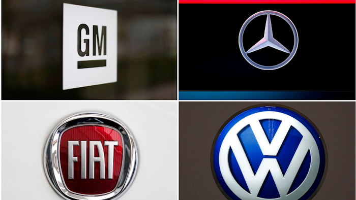 Three class actions filed Wednesday, March 14, 2018, allege that General Motors, Fiat Chrysler, Volkswagen and Mercedes knew of problems with exploding Takata air bag inflators yet waited years to issue recalls.