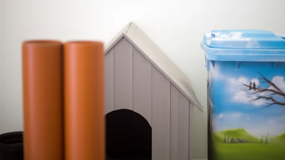 In this Tuesday, March 13, 2018 photo, plastic products made from garbage are on display at the UBQ factory in Kibbutz Zeelim. Israeli start-up UBQ says its innovative method to convert garbage into plastics, five years in the making, will revolutionize waste management worldwide and make landfills obsolete.