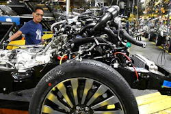 In this Oct. 27, 2017, photo, workers assemble Ford trucks at the Ford Kentucky Truck Plant in Louisville, Ky. On Thursday, March 1, 2018, The Institute for Supply Management, a trade group of purchasing managers, issues its index of manufacturing activity for February.