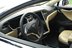 The interior of a Tesla Model S.
