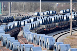 Steel coils sit on wagons when leaving the thyssenkrupp steel factory in Duisburg, Germany, Friday, March 2, 2018. U.S. President Donald Trump risks sparking a trade war with his closest allies if he goes ahead with plans to impose steep tariffs on steel and aluminum imports, German officials and industry groups warned Friday.