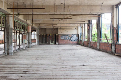 An after photo from the administration building at the Packard plant.