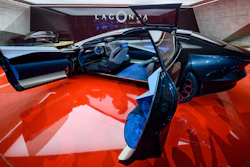 The Aston Martin Lagonda Concept car is presented during the press day at the 88th Geneva International Motor Show in Geneva, Switzerland, Tuesday, March 6, 2018.