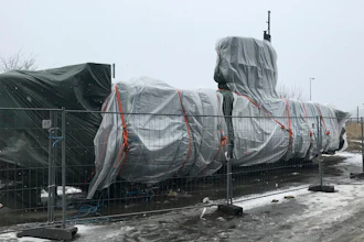 The Wednesday, March 7, 2018 photo shows the submarine UC3 Nautilus of Danish inventor Peter Madsen in Copenhagen, Denmark. Madsen goes on trial Thursday, March 8, for the killing of journalist Kim Wall in his submarine.
