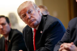 President Donald Trump listens during a meeting with steel and aluminum executives in the Cabinet Room of the White House, Thursday, March 1, 2018, in Washington. Trump's announcement that he will impose stiff tariffs on imported steel and aluminum has upended political alliances on Capitol Hill.