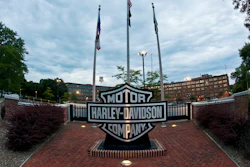 Outside the Harley-Davidson headquarters in Milwaukee.