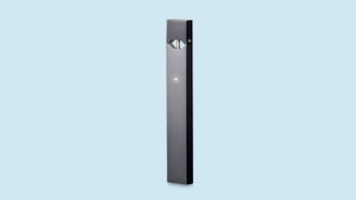 This image provided by Juul Labs on Tuesday, April 24, 2018 shows the company's e-cigarette device. On Tuesday, federal health officials announced a nationwide crackdown on underage use of a popular e-cigarette brand following months of complaints from parents, politicians and school administrators. Juul Labs says it monitors retailers to ensure they are following the law, and its age verification system searches public records and sometimes requires customers to upload a photo ID.