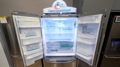 A Kenmore Elite Smart French Door Refrigerator appears on display at a Sears store in West Jordan, Utah.
