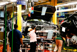 n this Feb. 14, 2017, file photo, employees do assembly and quality control work on automobiles at the Mercedes-Benz plant in Tuscaloosa, Ala. If a trade spat between the U.S. and China escalates and both countries raise tariffs, American automakers won’t suffer that much. But German luxury automakers BMW and Mercedes will. Mercedes ships up to 75,000 more from Tuscaloosa County.