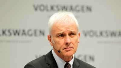 In file photo VW group CEO Matthias Mueller attends the annual media conference of the Volkswagen group.